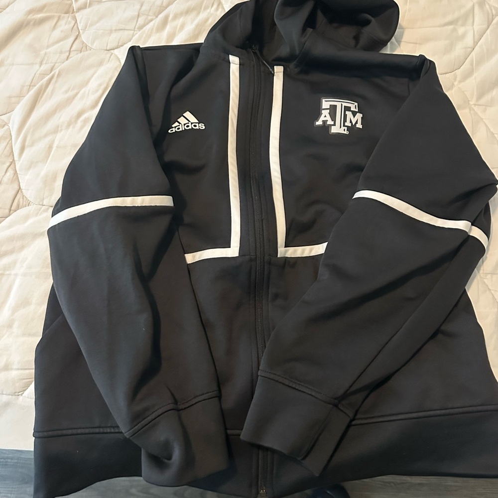 Texas A&M Adidas Black and White Zip-Up Jacket & Sweats